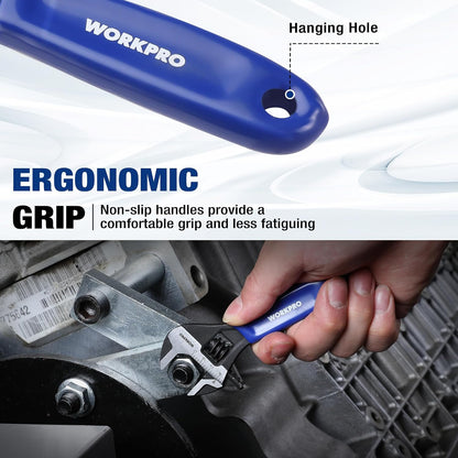 WORKPRO 4-Inch Mini Adjustable Wrench, Compact Tight-Space Tool for Faster Repair Bench Fixes