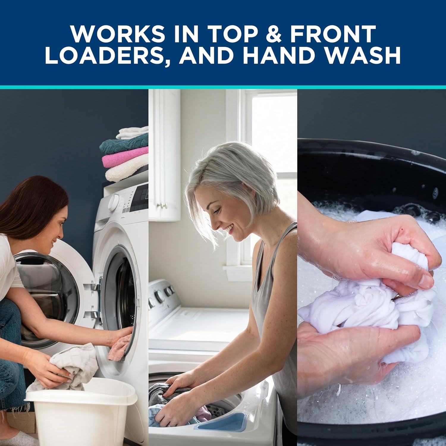 works in hottest water permitted by care label, or cold when required