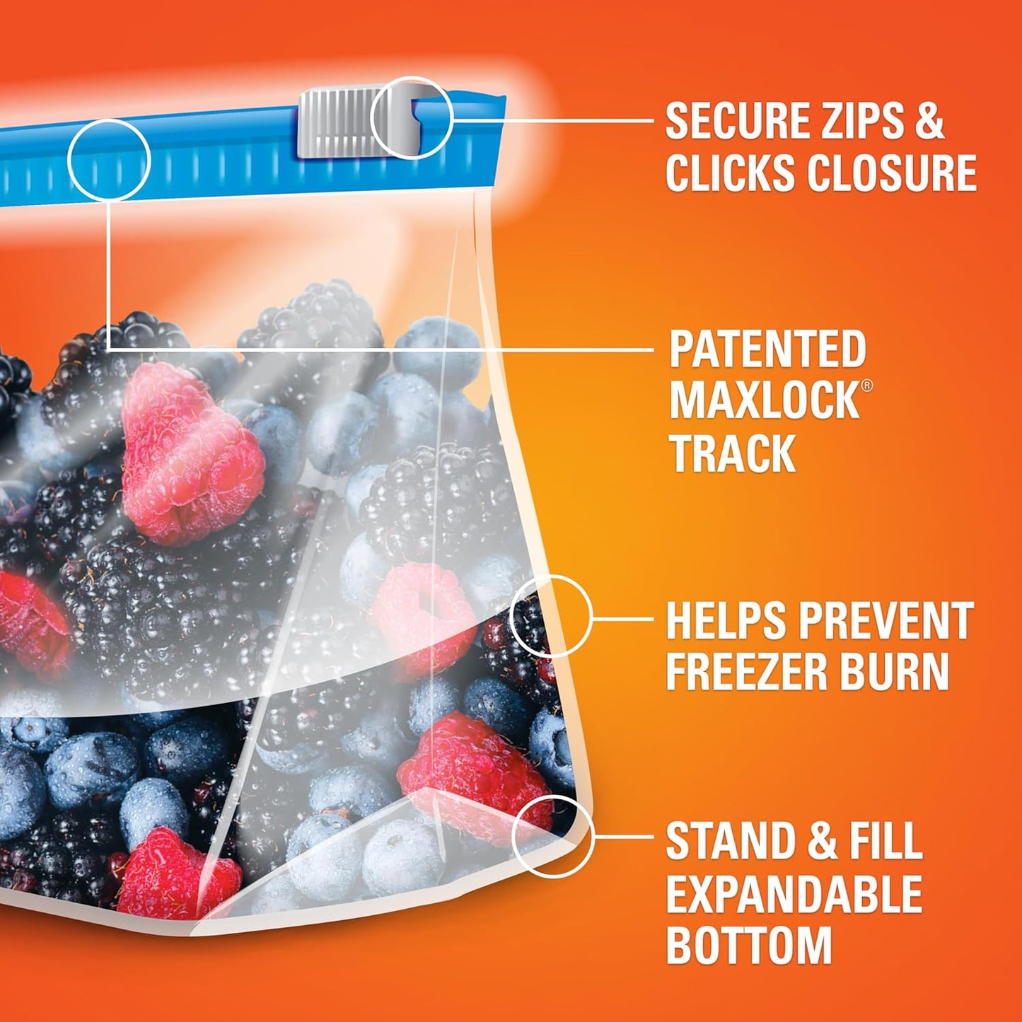 writable white label panel on bag exterior