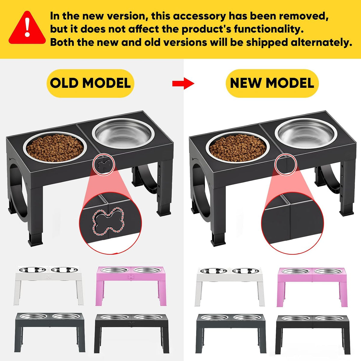 XIAZ Elevated Dog Bowls – Senior Dog Joint Care Feeding Station, Adjustable 9 to 14 Inch Raised Stand for Large and Medium Breeds
