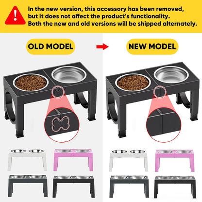 XIAZ Elevated Dog Bowls – Senior Dog Joint Care Feeding Station, Adjustable 9 to 14 Inch Raised Stand for Large and Medium Breeds