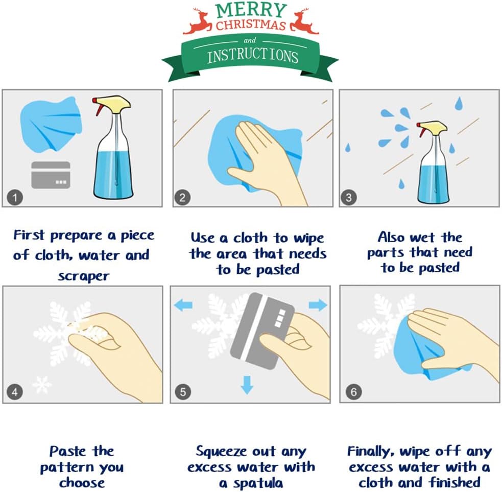 XIMISHOP Static Cling Christmas Window Decals, No Glue Required Holiday Clings for Safe Clean Removal