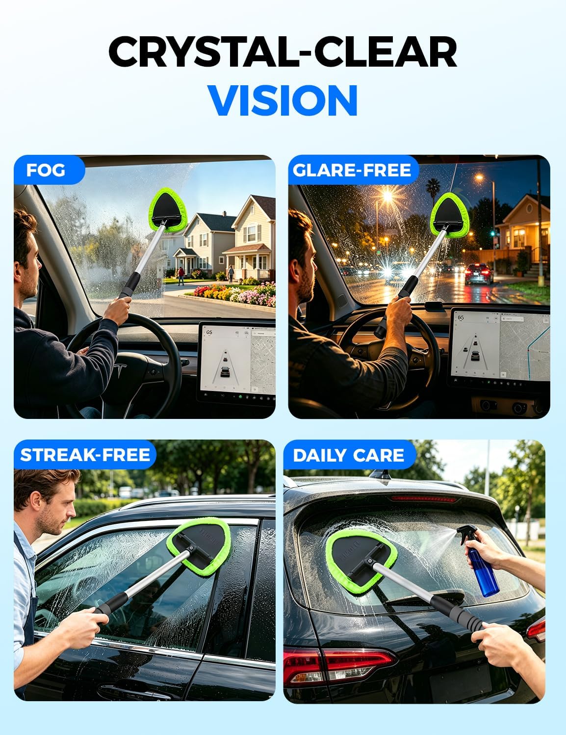 XINDELL Extendable Car Window Cleaner – Complete Kit, No Extra Purchases, Ready Out of the Box