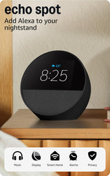 Amazon Echo Spot Smart Clock – Creative Studio Sidekick for Writers and Designers, Voice-Activated Smart Home Control