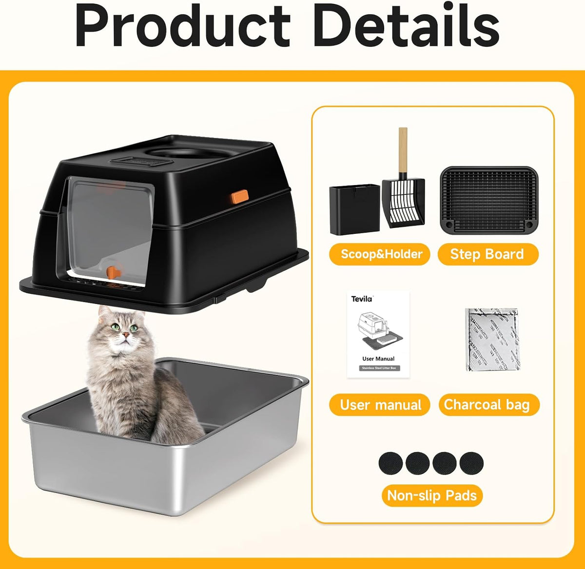 XL Enclosed Litter Box with Lockable Latch – Family-Safe Cat Containment for Nurseries and Kids' Rooms