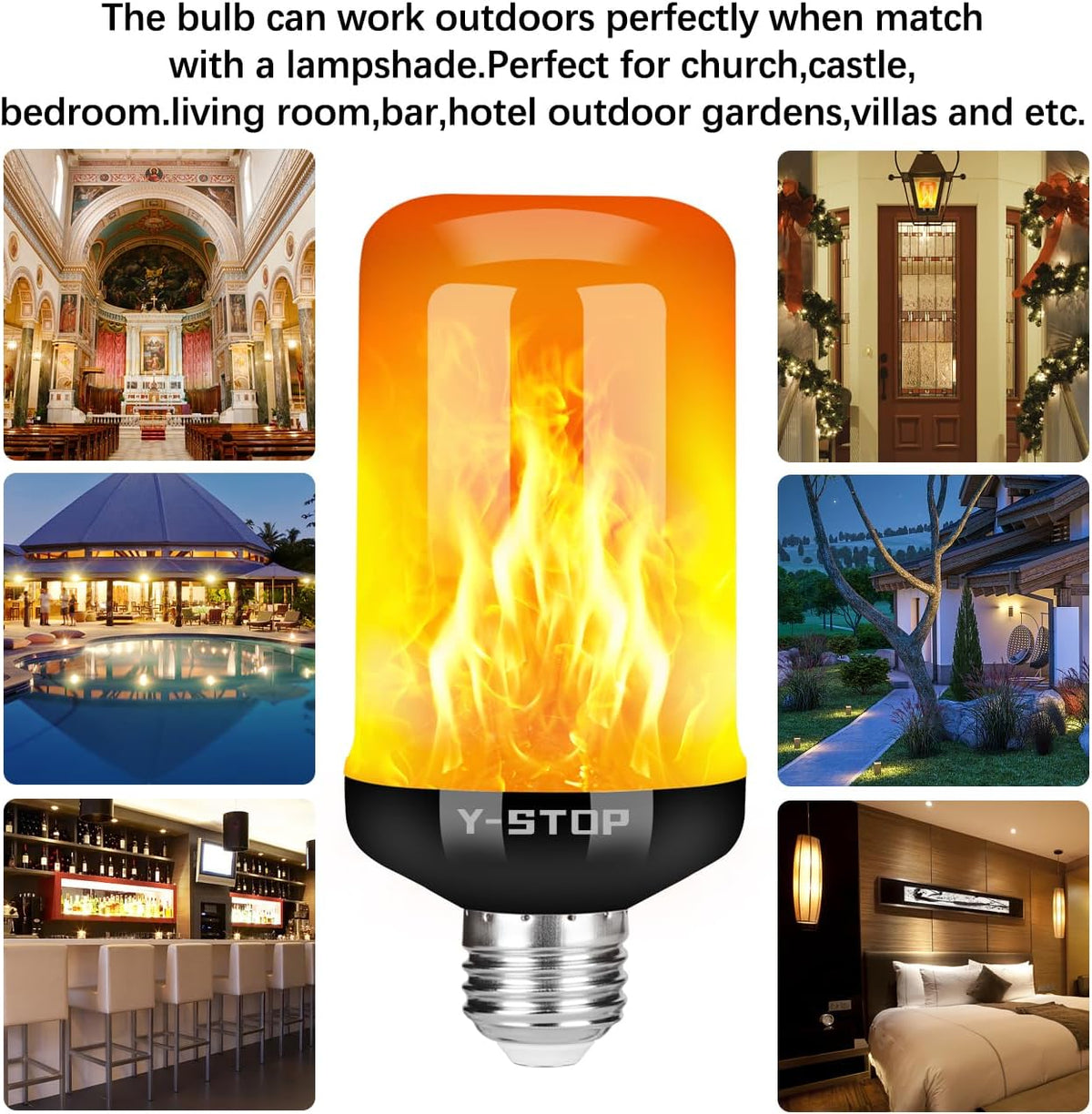 Y-STOP LED Flame Bulb – Unique Birthday Gift for Mom and Women Who Love Ambient Home Styling, 2 Pack