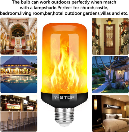 Y-STOP LED Flame Bulb – Unique Birthday Gift for Mom and Women Who Love Ambient Home Styling, 2 Pack