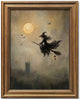 Flying Witch & Moon - 16"L x 12"W