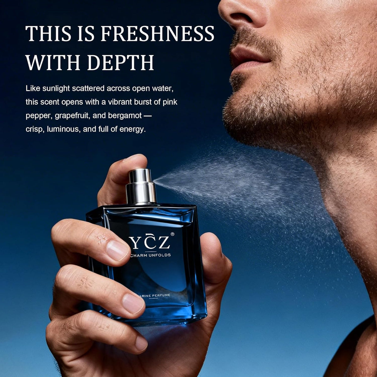 Ycz Midnight Marine Eau de Parfum for Men – Weekend Getaway Fragrance, Compact 1.7 Fl Oz Spray