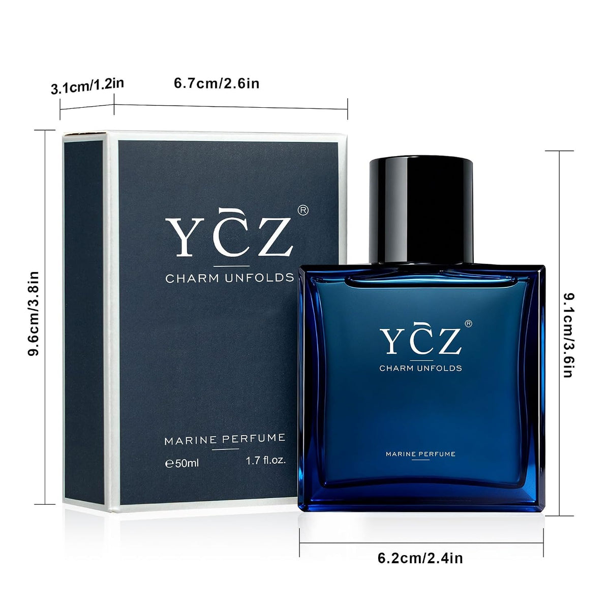 Ycz Midnight Marine Eau de Parfum for Men – Weekend Getaway Fragrance, Compact 1.7 Fl Oz Spray