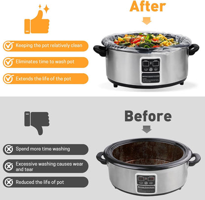 YixangDD Food-Safe Nylon Slow Cooker Liners Heat Rated to 400 Degrees