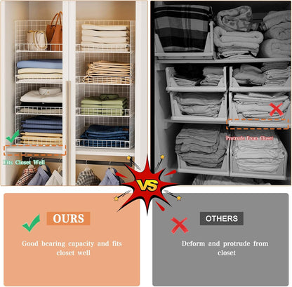 Yociyoga Stackable Closet Baskets – Time-Saving Wardrobe Organizer for Busy Professionals and Remote Workers
