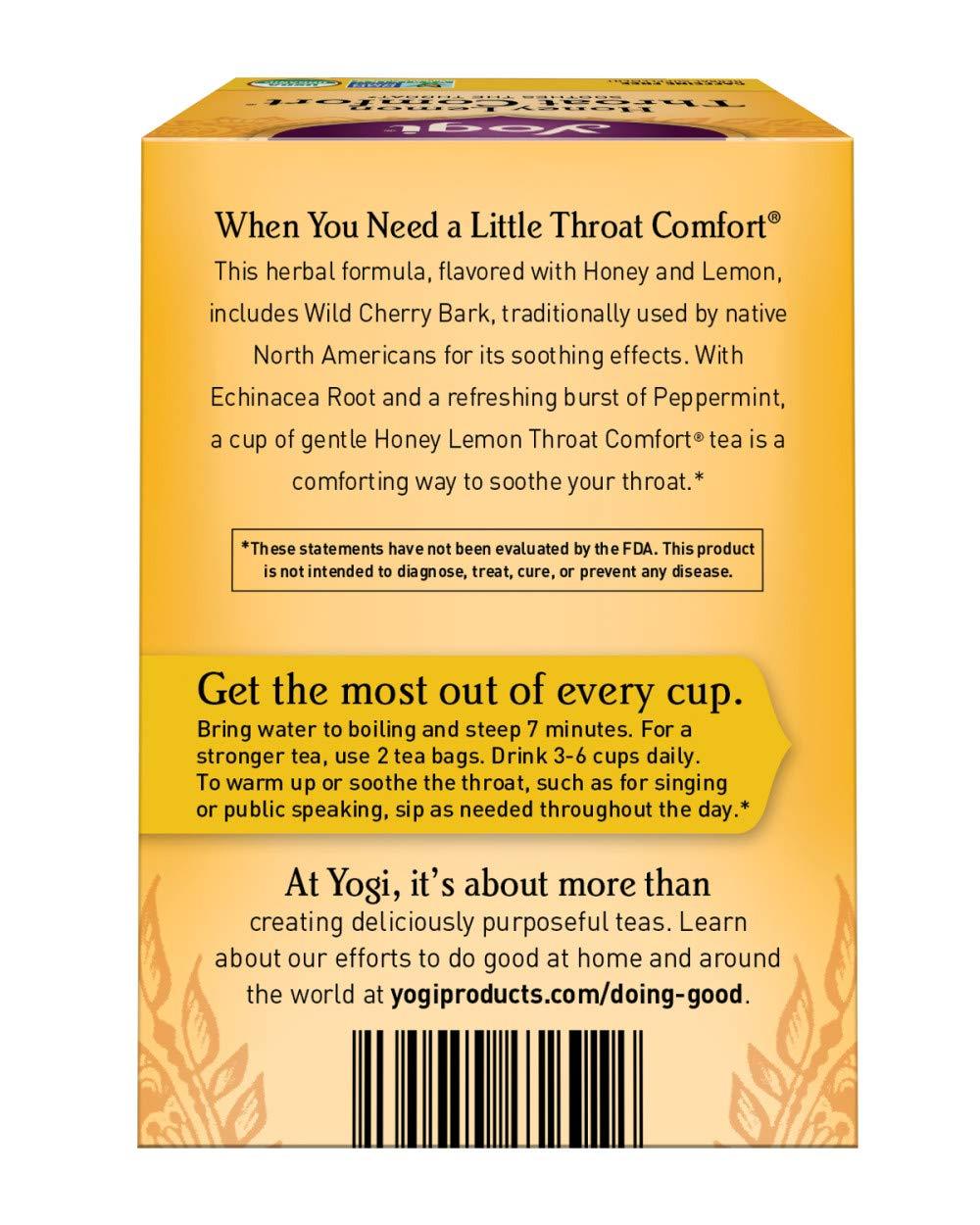 Yogi Tea Honey Lemon Throat Comfort – Cozy Get-Well-Soon Gift for Her During Cold Season