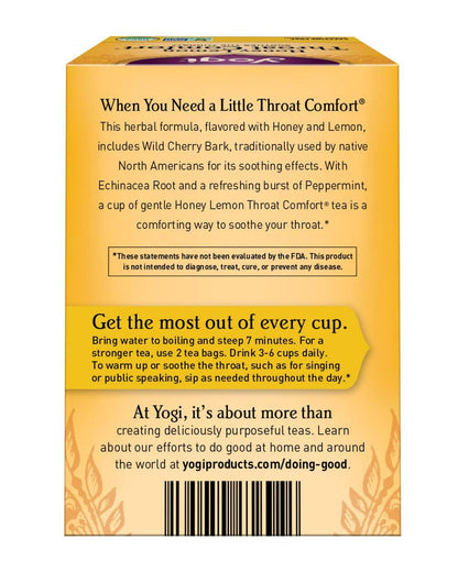 Yogi Tea Honey Lemon Throat Comfort – Individually Wrapped Travel Tea for Busy Professionals