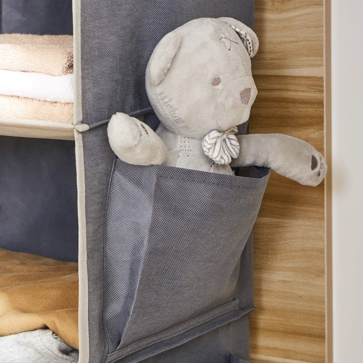 YOUDENOVA Hanging Closet Organizer and Storage – Vertical Clothing Organizer for Walk-In Wardrobe Planning, Grey
