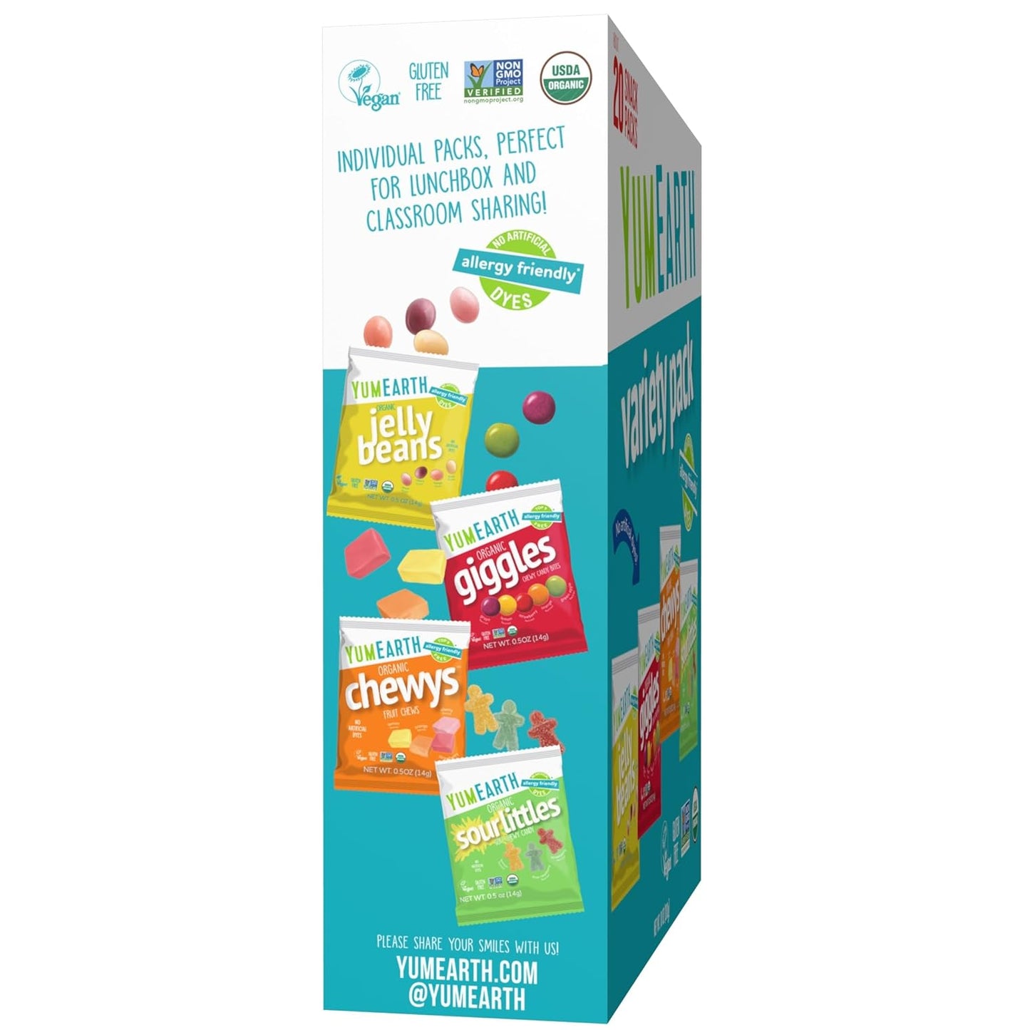 YumEarth Organic Candy Box - On the Go Snacks for Hiking and Camping Lunches, Top 9 Allergen Free Pack
