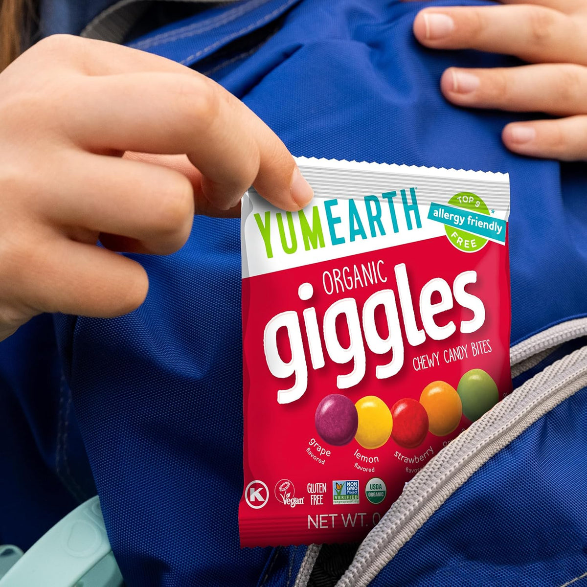 YumEarth Organic Giggles Chewy Candy – Clean Label Snack for Restricted Diets, Certified Organic and Non GMO Allergy Free Treats