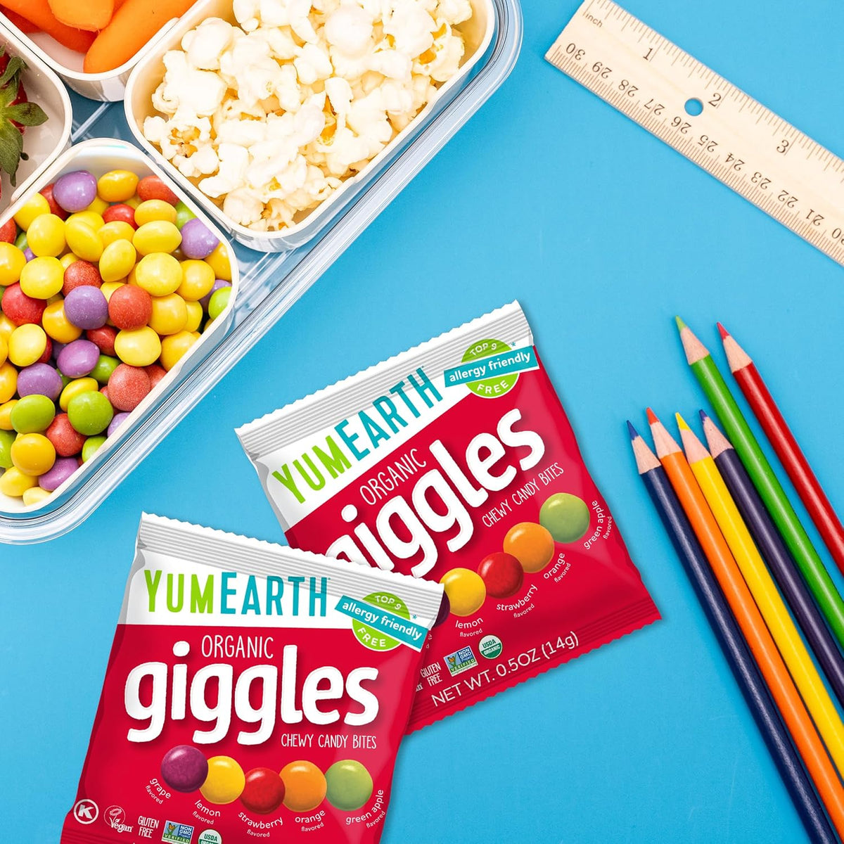YumEarth Organic Giggles Chewy Candy – Clean Label Snack for Restricted Diets, Certified Organic and Non GMO Allergy Free Treats