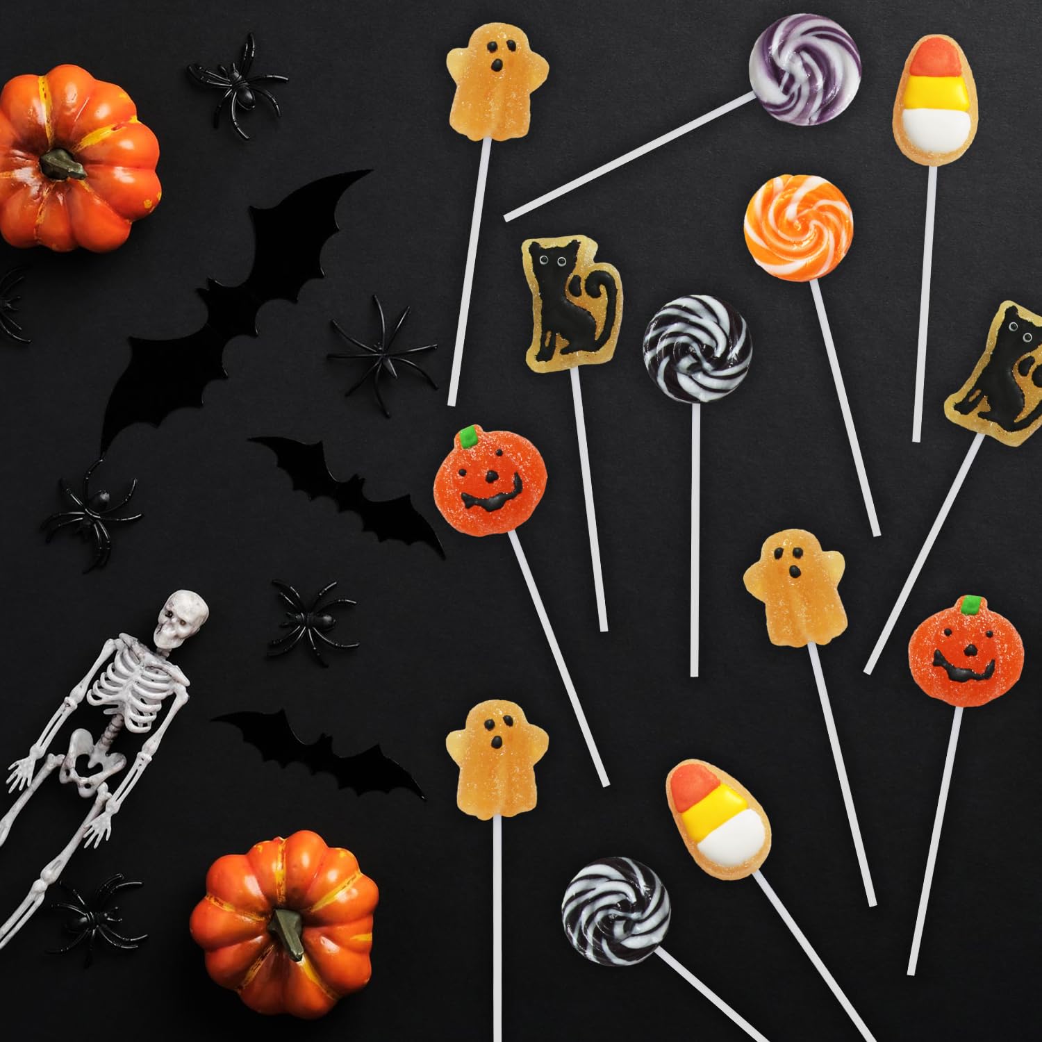 Yumzo Halloween Lollipop Suckers 24 Pack – Individually Wrapped Candy for Kids Trick or Treat Bags and Classroom Parties