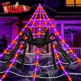[Brand] Smoke-Free Halloween Spider Web – Flameless LED Yard Decoration with 4.5V Safe Adapter and 16.4ft Lead, Cool to Touch Around Curtains and Decor