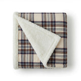 Eddie Bauer Edgewood Plaid Sherpa Throw for Patio Lounging, 50x60 Reversible Blanket for Cool Evenings