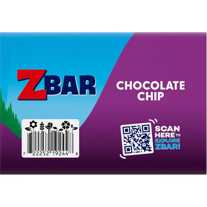 Zbar Chocolate Chip Granola Bars for Car Rides and Errands – 24 Individually Wrapped Travel Snacks