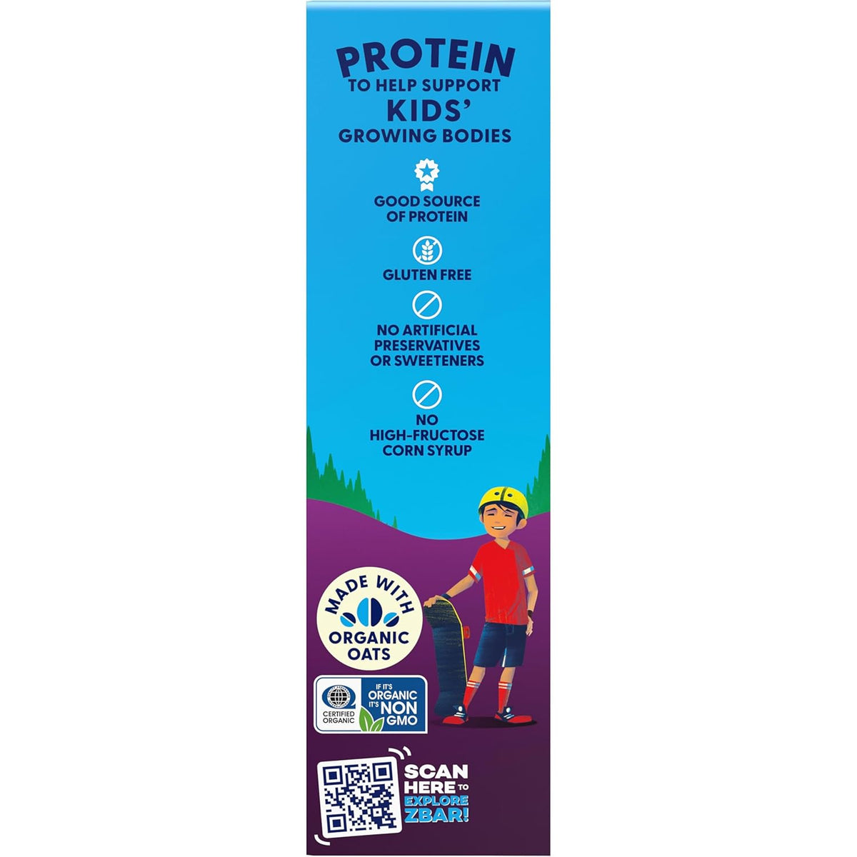 Zbar Protein Chocolate Chip - Non-GMO Protein Snack Bar for Health-Conscious Families, USDA Organic Oats (15 Pack)