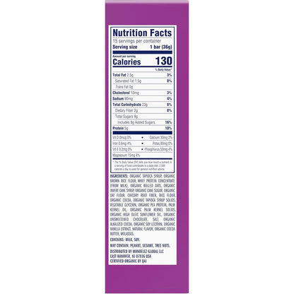 Zbar Protein Chocolate Chip - Non-GMO Protein Snack Bar for Health-Conscious Families, USDA Organic Oats (15 Pack)