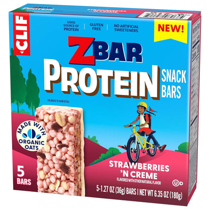 Zbar Protein - Strawberries 'N Creme - Birthday Snack Box for Playdates and Parties, 5-Pack Bars