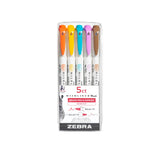 Zebra Pen MILDLINER Warm Tones Brush Pen – Study Essential for Color-Coded Lecture Notes, Dual Tip 5-Pack
