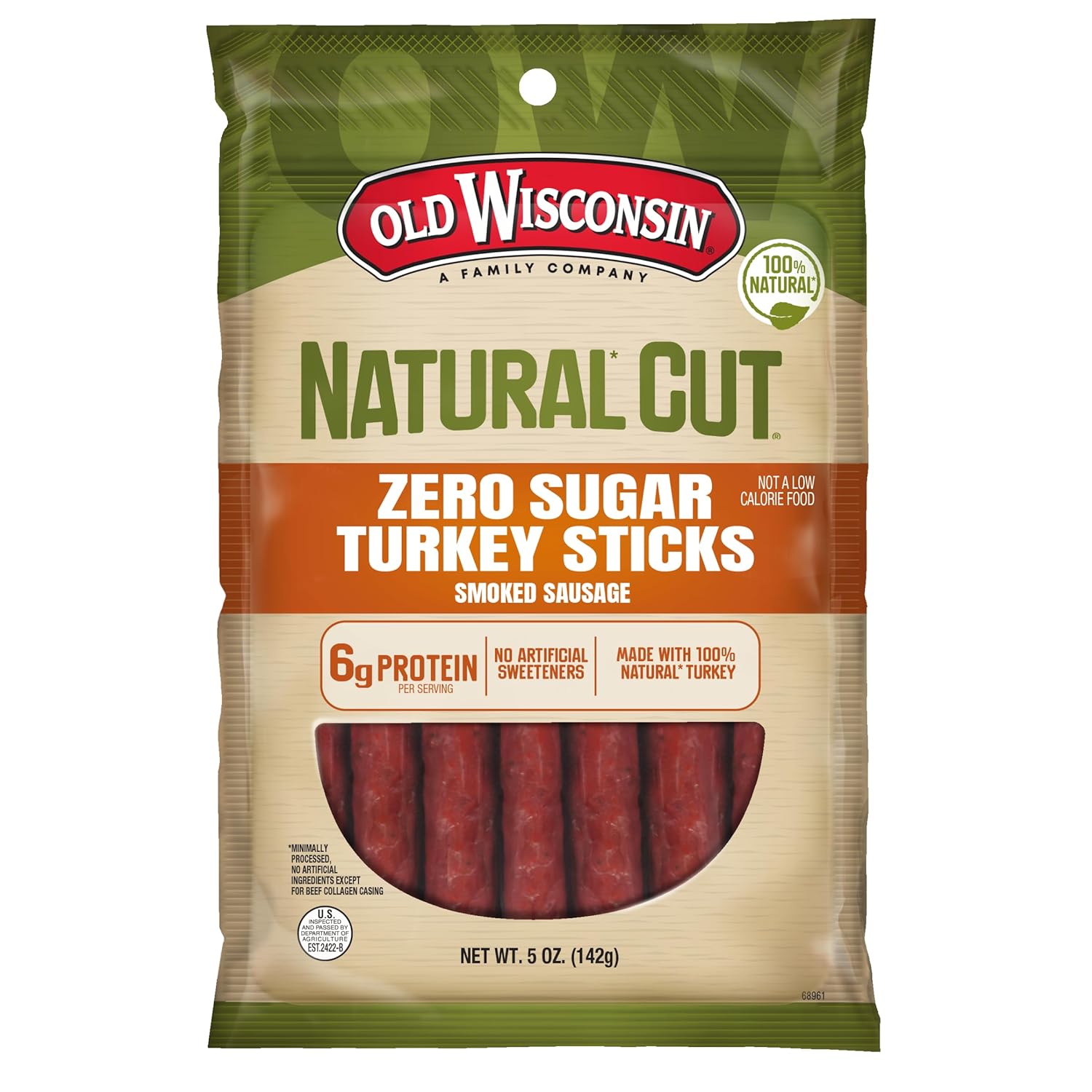zero grams of sugar per serving (turkey, sea salt, and spice-based formula)