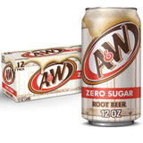 A&W Zero Sugar Root Beer Soda, 12 fl oz cans (12 pack) – Vintage-Inspired Father's Day and Holiday Gift for American Soda Fans