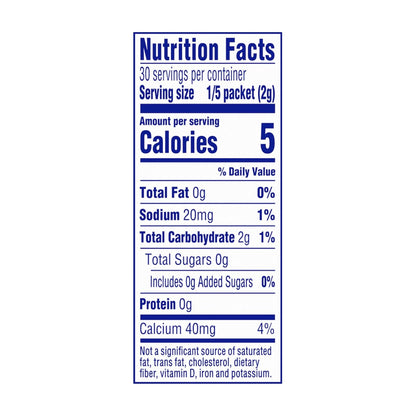 zero sugar and only 10 calories per serving (aspartame-sweetened)