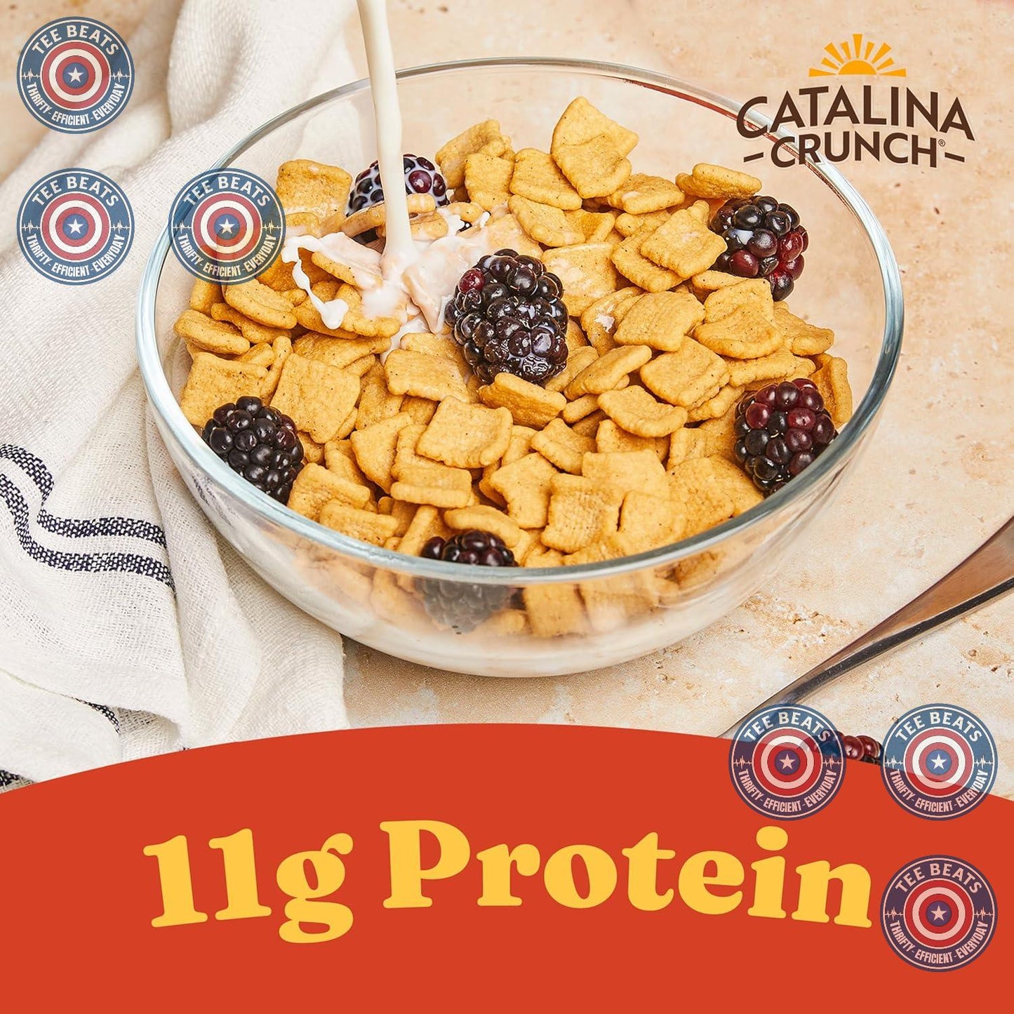 zero sugar, sweetened with stevia and monk fruit