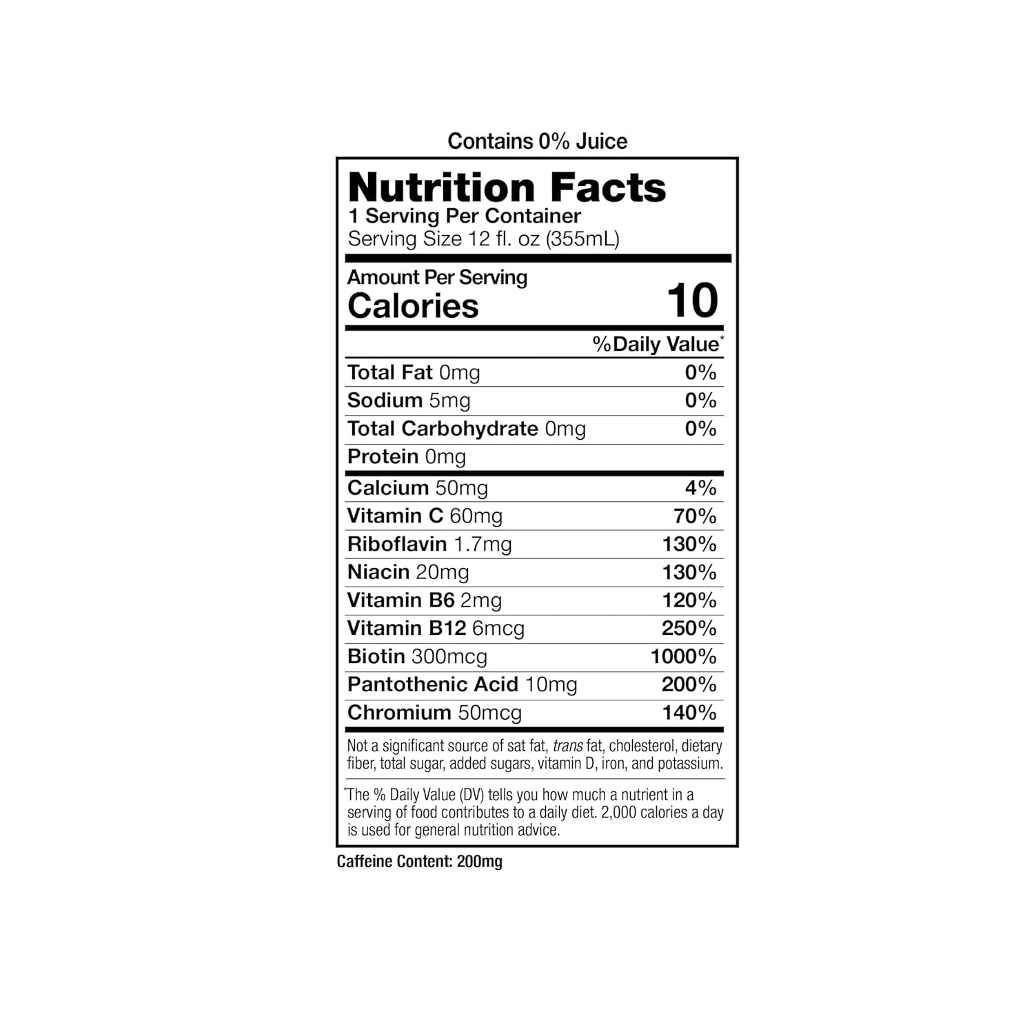 zero sugar, zero high fructose corn syrup, zero aspartame, no artificial flavors or colors