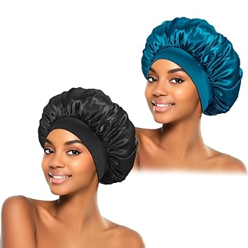 ZHENSILK Silk Bonnet 2 Pack Housewarming Gift – Elegant Satin Hair Wrap Set for Women, Sleep Caps for Friend Mom and Spouse