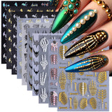 Halloween Nail Stickers 12 Sheets Cute Ghost Bat Pumpkin – Stocking Stuffer Gift for Teens and Women Who Love DIY Manicures